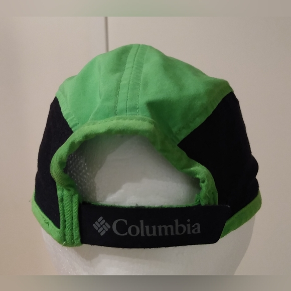 Columbia 5 Panel Floppy Cycling Sport Neon Green Adjustable Men's Nylon Cap Hat - Picture 6 of 12
